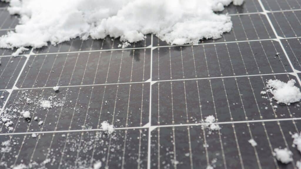 Michigan winter solar panel